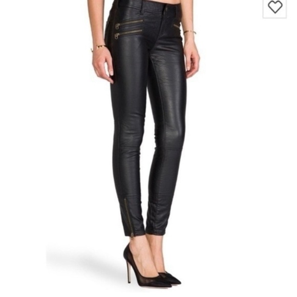 Free People Black faux Leather Pants. Vegan. - Picture 2 of 6